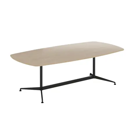 Loft Barrel Table - 2400 - Single Frame - Black - Kendal Oak